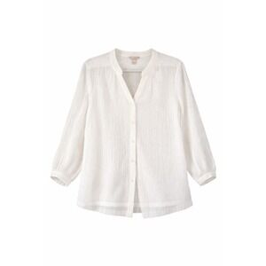 White Stag Textured V-Neck Button Front Blouse White XL 16-18